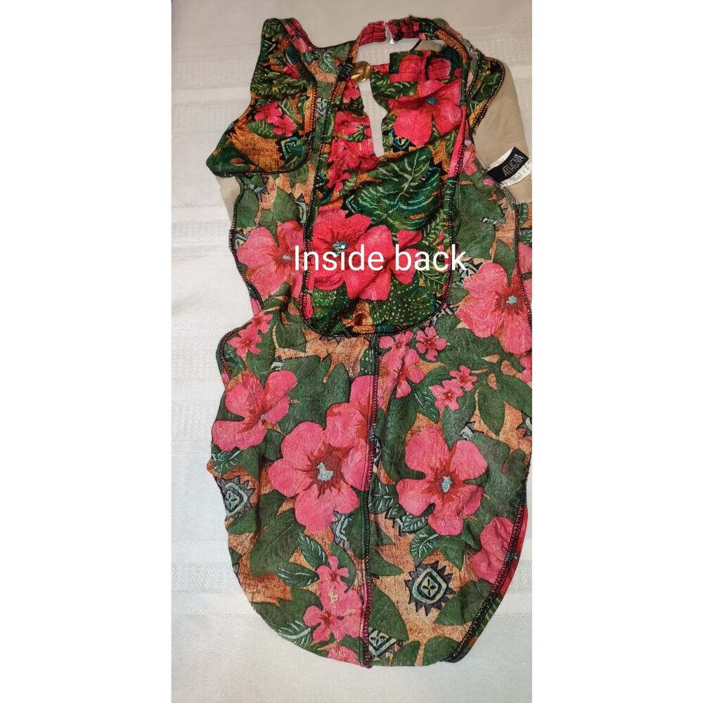 Vintage Athena Swimsuit Sz 8 Tropical Hawaiian Floral Keyhole Front USA - Picture 16 of 16